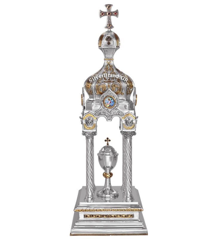 Church Tabernacle 70x23cm Sterling Silver 925 (E257022)